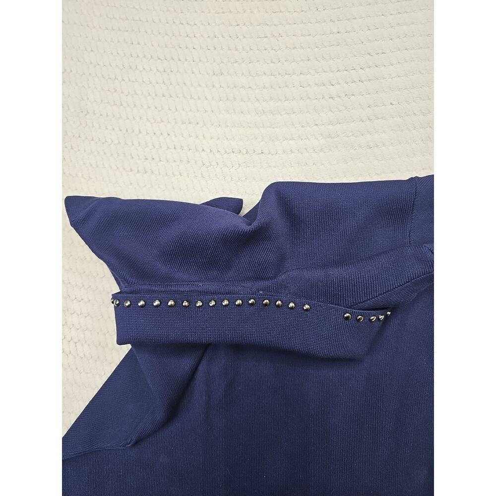Zoe & Claire Sweater Dress Womens Medium Blue Collared Midi Length - Picture 7 of 10